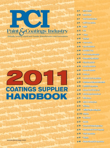 Paint & Coating Industry Coatings Supplier Handbook 2011