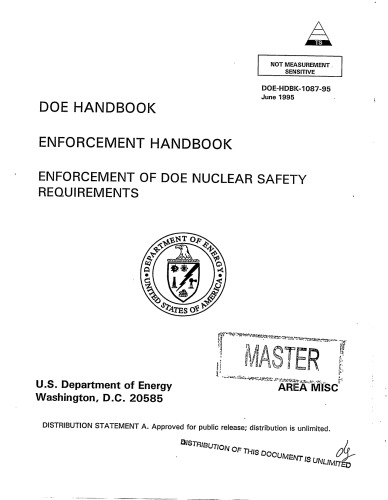 Enforcement handbook : enforcement of DOE nuclear safety requirements