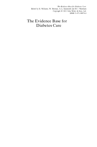 The evidence base for diabetes care
