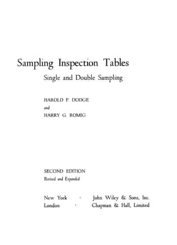 Sample inspection tables: single and double sampling