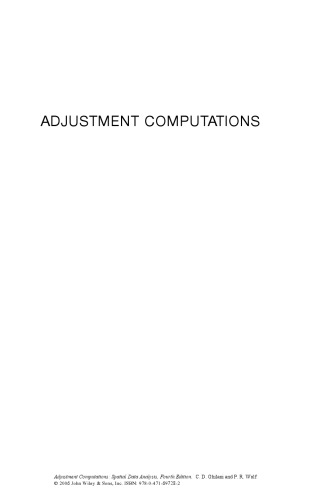 Adjustment computations. Spatial data analysis