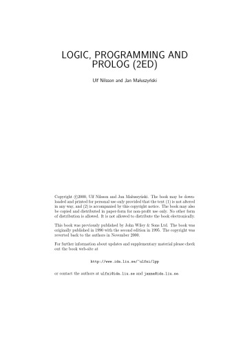 Logic, Programming and Prolog, 2nd Edition