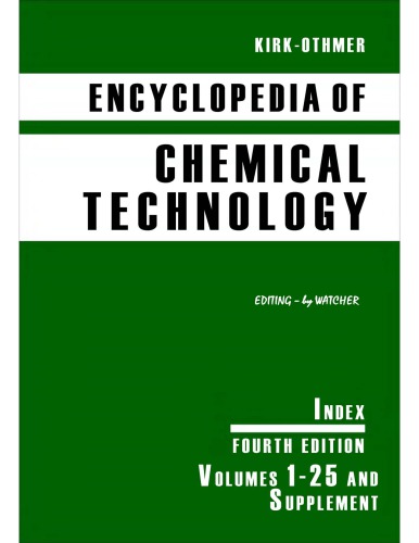 Kirk-Othmer Encyclopedia of Chemical Technology [Vol 27] INDEX]