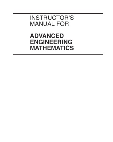 Solutions manual for Advanced engineering mathematics 9ed.