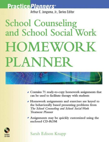 School Counseling and School Social Work Homework Planner (PracticePlanners?)
