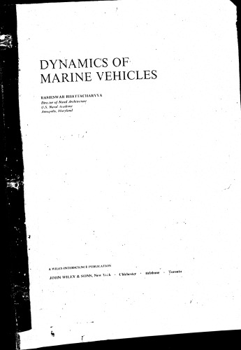 Dynamics of marine vehicles