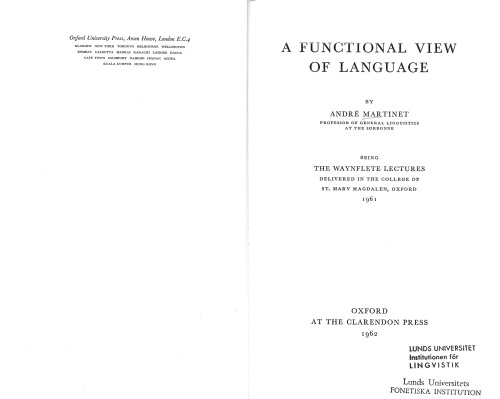 A Functional View of Language