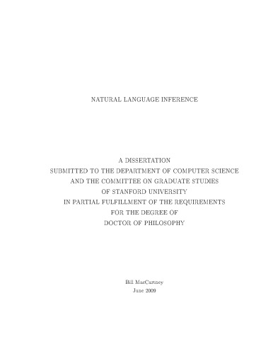 Natural Language Inference - Thesis
