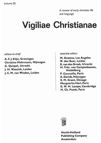 [Journal] Vigiliae Christianae: A Review of Early Christian Life and Language. Vol. 35