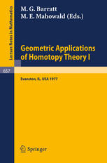 Geometric Applications of Homotopy Theory I: Proceedings, Evanston, March 21–26, 1977