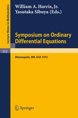 Symposium on Ordinary Differential Equations: Minneapolis, Minnesota, May 29–30, 1972