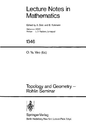Topology and Geometry: Rohlin Seminar