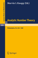 Analytic Number Theory: Proceedings of a Conference Held at Temple University, Philadelphia, May 12–15, 1980