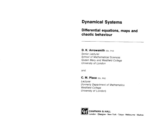 Dynamical Systems:Differential Equations, Maps and Chaotic Behavior