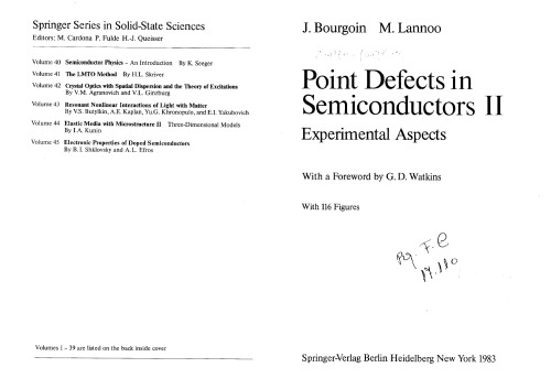 Point Defects in Semicondoctors II