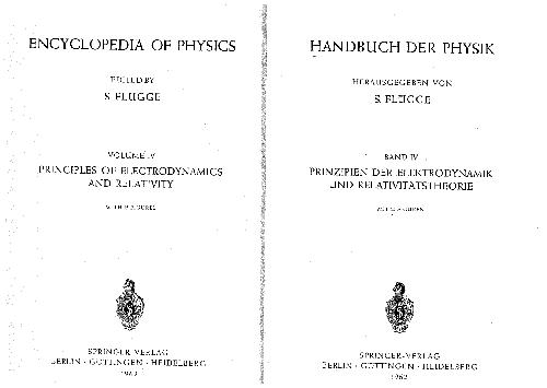 Principles of Electrodynamics and Relativity / Prinzipien Der Elektrodynamik Und Relativitatstheorie