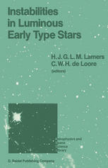 Instabilities in Luminous Early Type Stars: Proceedings of a Workshop in Honour of Professor Cees De Jager on the Occasion of his 65th Birthday held i