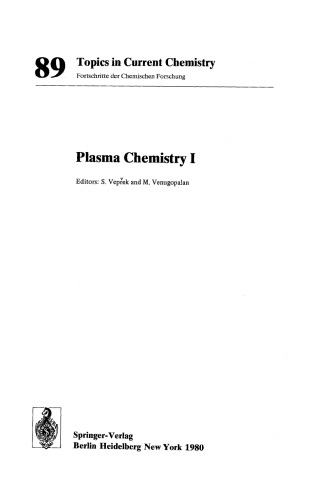 Plasma Chemistry I