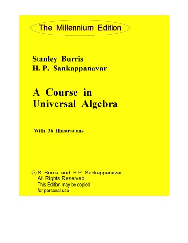 A course in universal algebra