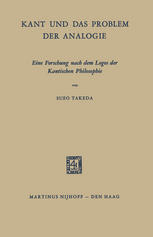 Kant und das Problem der Analogie: Eine Forschung nach dem Logos der Kantischen Philosophie