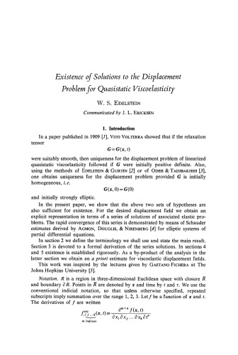 Existence of Solutions to the Displacement Problem for Quasistatic Viscoelasticity