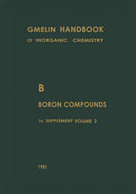 B Boron Compounds: Boron and Chalcogens. Carboranes. Formula Index for 1st Suppl. Vol. 1 to 3