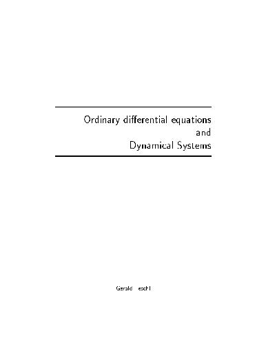 Differential Equation Ordinary Differential Equations