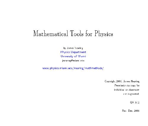 Nearing  Mathematical methods (free web version, wide screen