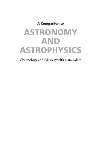 A Companion To Astronomy And Astrophysicsq