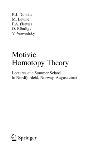 Motivic homotopy theory : lectures at a summer school in Nordfjordeid, Norway, August 2002