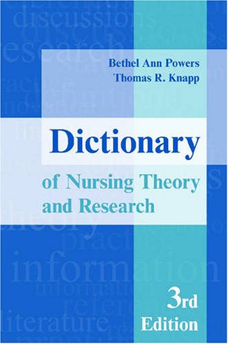 Dictionary of nursing theory and research