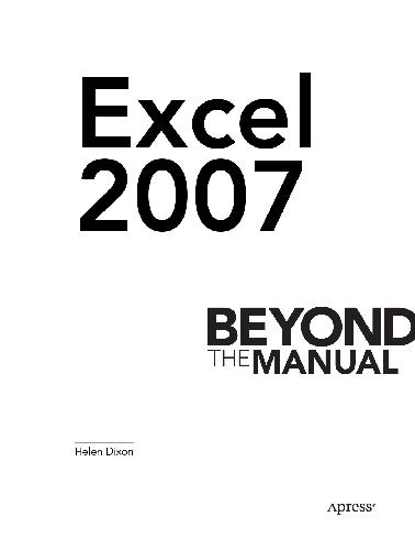 Excel. 2007 Beyond the Manual