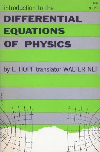 Introduction to the Differential Equations of Physics