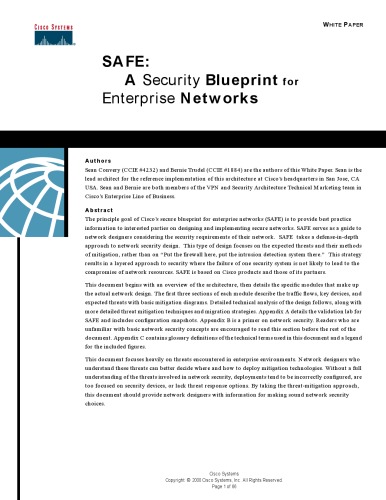 A Security Blueprint for Enterprise Networks