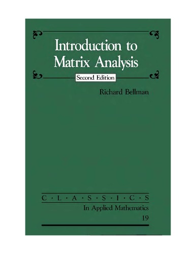 Introduction to Matrix Analysis