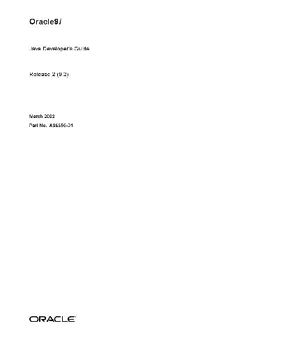 Oracle 9i - Java Developer’s Guide