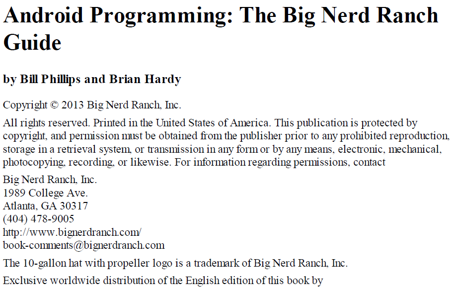 Android Programming - The Big Nerd Ranch Guides