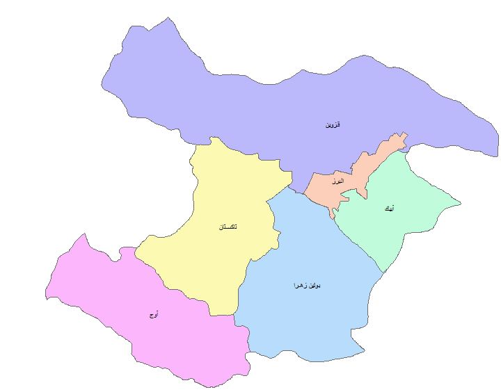 نقشه GIS استان قزوین