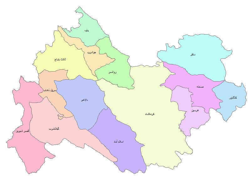 نقشه GIS استان کرمانشاه