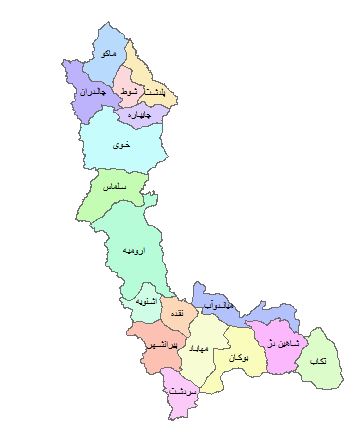 نقشه GIS  و اتوکد استان آذربایجان غربی