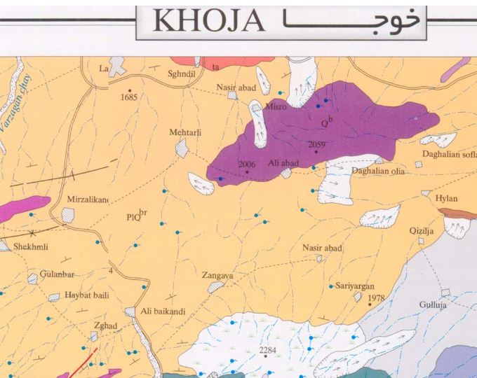 نقشه زمین شناسی خوجا (1:100000)