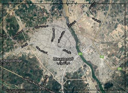 دانلود تصویر ماهواره ای با قدرت تفکیک بالا شهر میاندوآب (قوشاچای) (UTM)