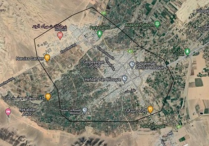 دانلود تصویر ماهواره ای با قدرت تفکیک بالا محدوده شهر گلپایگان استان اصفهان(UTM)