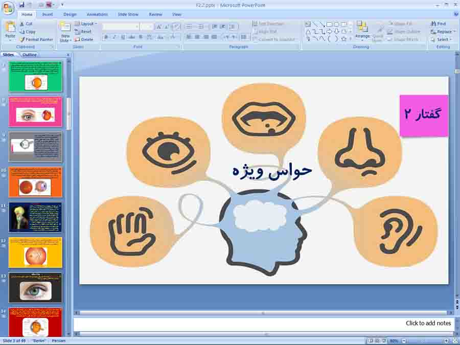 پاورپوینت زیست یازدهم تجربی ( حواس ویژه )