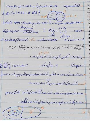 مشخصات و قیمت و خرید و دانلود جزوه دست نویس خلاصه ریاضی نهم دبیرستان pdf