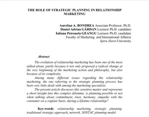 مقاله نقش برنامه ریزی استراتژیک در بازاریابی رابطه مند
