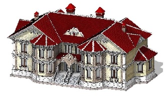 پروژه REVIT خانه ویلایی دوطبقه سبک نئوکلاسیک