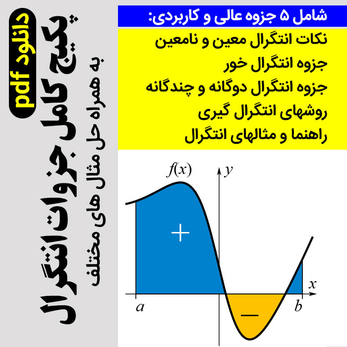 دانلود پکیج کامل جزوات انتگرال | روشهای انتگرال گیری با مثال (معین، نامعین، خور، دوگانه، چندگانه)