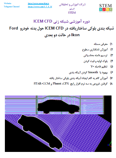 شبکه بندی بلوکی ساختاریافته در ICEM CFD حول بدنه خودرو Ford Ikon در حالت دو بعدی