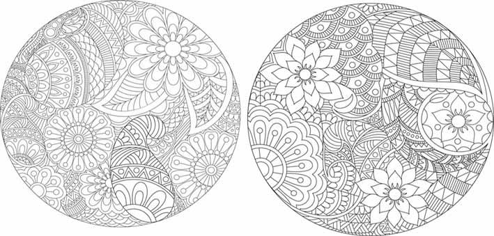 دو وکتور دایره ای با طرحی تزئینی ماندالا/با فرمتهای Ai-CDR-EPS